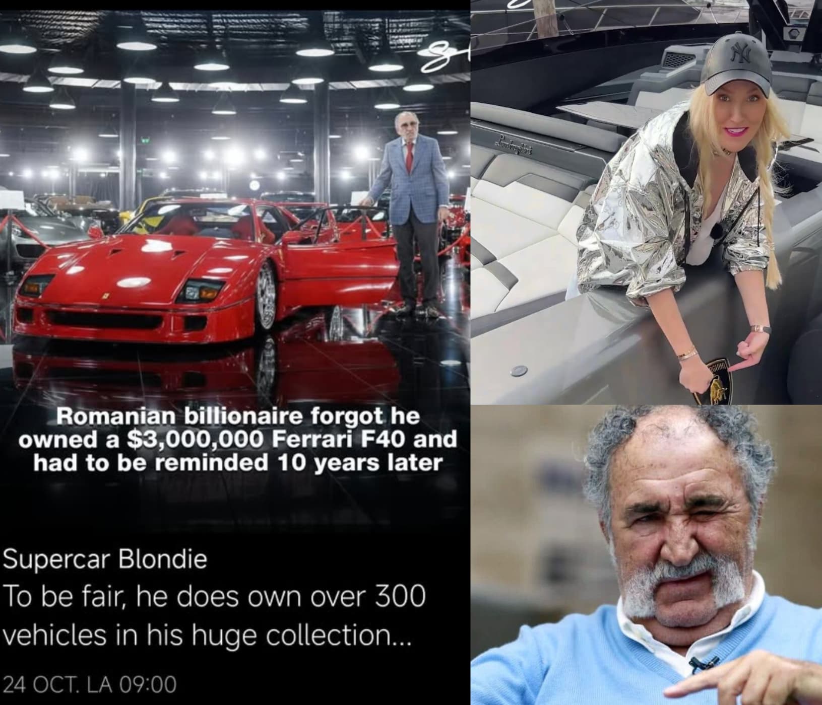 Supercar Blondie spune povestea incredibilă a lui Ion Țiriac lumii întregi: ”...a uitat 10 ani că deținea un Ferrari de 3 milioane $!”