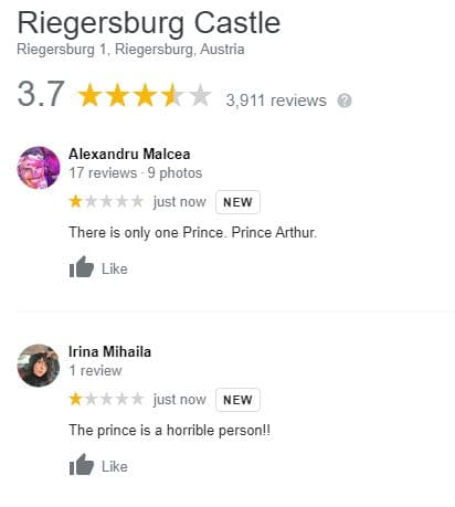 Românii îl răzbună pe Arthur! Castelul prințului austriac, invadat de sute de mesaje
