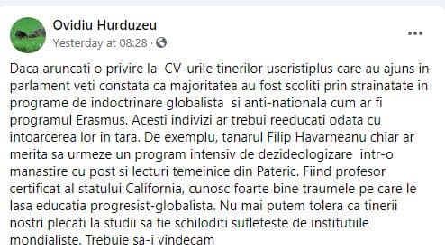 Un lider AUR cere reeducarea tinerilor care au studiat în străinătate! ”Au fost schilodiți sufletește”