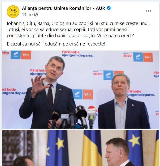 AUR a făcut lista politicienilor fără copii: Iohannis, Cîțu, Barna, Cioloș