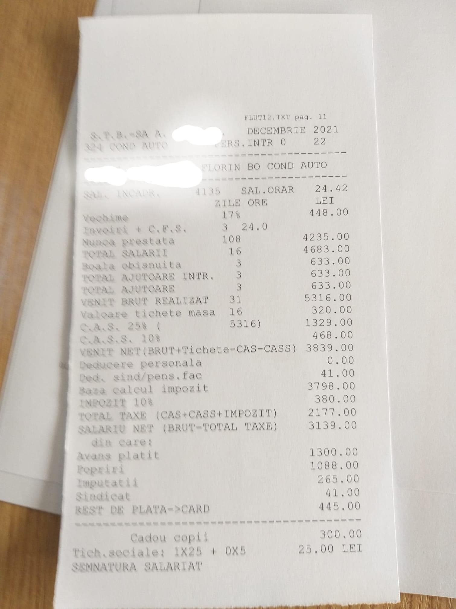 Fluturaș cu salariul lunar al unui șofer de la STB! ”Sunt multe cifre acolo”