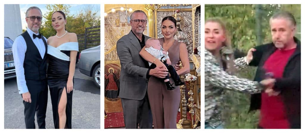 Reghecampf, cu ochiul vânăt și umflat la botezul fiului său. A organizat o petrecere opulentă după ce s-a încăierat cu Anamaria Prodan