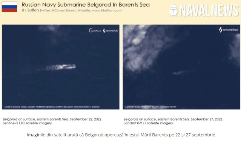 Submarinul nuclear rusesc Belgorod a fost găsit. Imagini din satelit cu locul unde se află acum