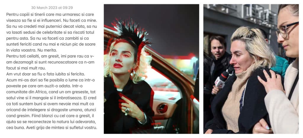 Influencerița surprinsă drogată la volan, Ana Morodan cere îndurare publică! MESAJUL acesteia după ce fost eliberată din arest: ”Am greșit. Nu faceți ca mine. Nu merită!”
