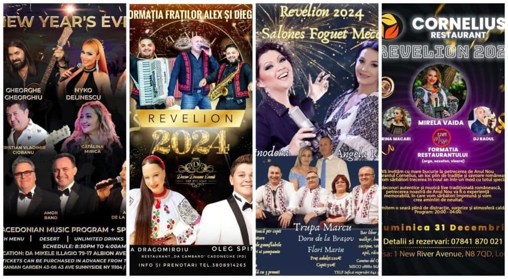 Românii petrec de Revelion 2024 în întreaga lume! Artiștii încing hore la New York, Chicago, Londra, Madrid ori Padova