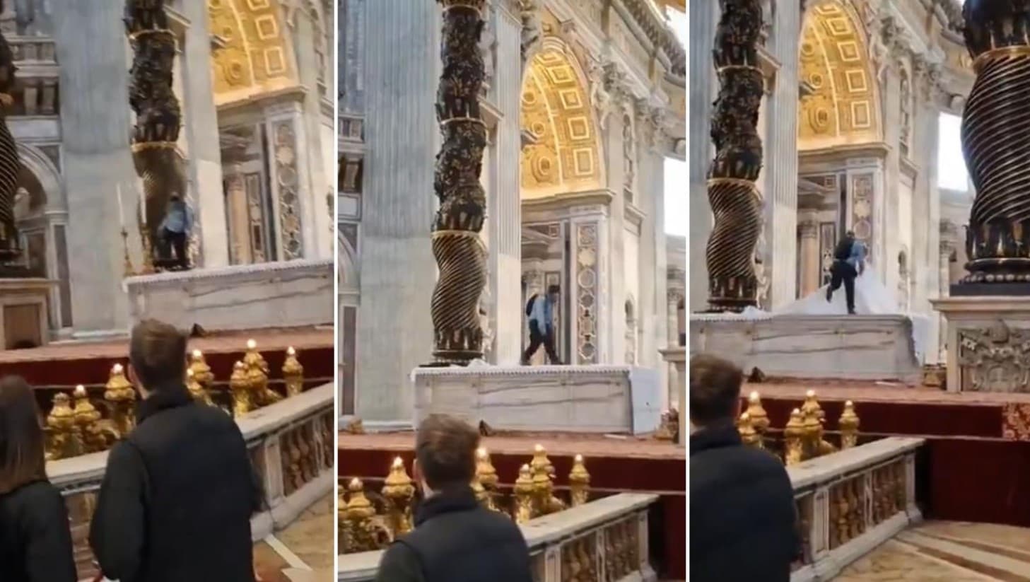 Imagini șocante la Vatican. Un român a devastat altarul Basilicii San Pietro