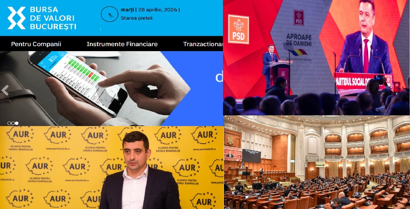 Bursa de la București se prăbușește în ziua depunerii moțiunii PSD-AUR. Scăderi majore