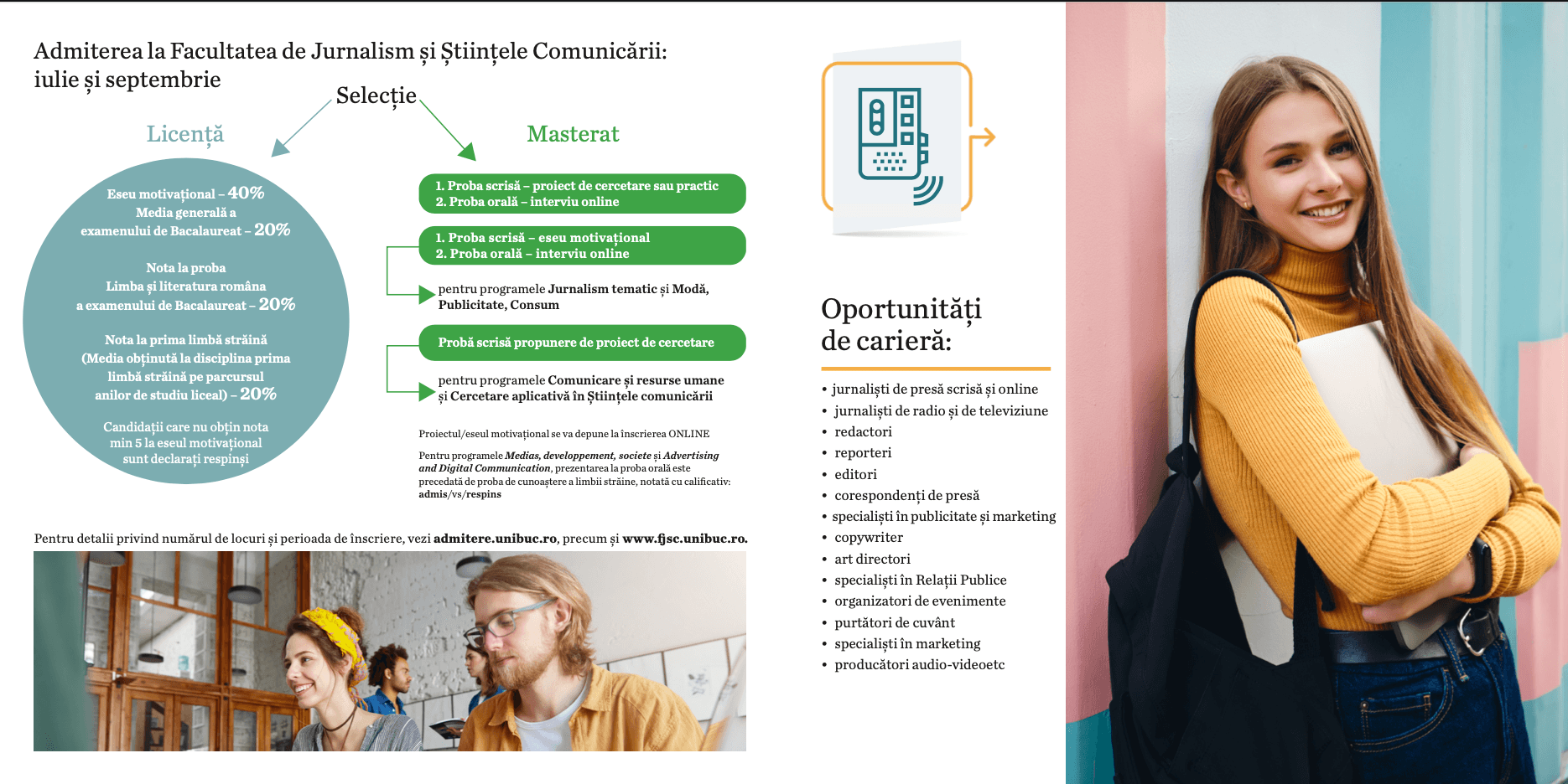 Admiterea la Facultatea de Jurnalism și Științele Comunicării din cadrul UB: INFORMAȚII COMPLETE!
