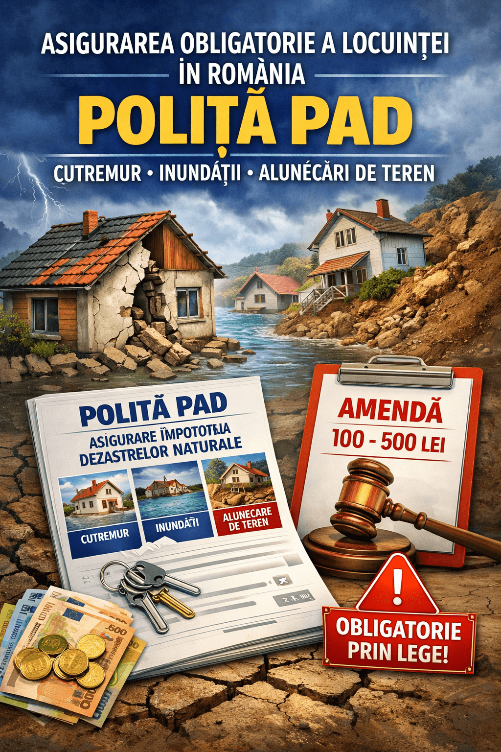 Asigurarea obligatorie a locuinței în 2026. Ce este PAD, cât costă și ce riști dacă nu o ai