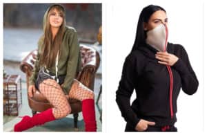 Lavina, soția lui Ștefan Bănică Jr, dă o lovitură virusului! Creează bluze cu mască de protecție, ultima modă în pandemie