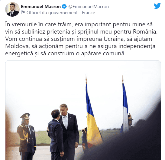 Macron, mesaj în limba română: ”Era important pentru mine”