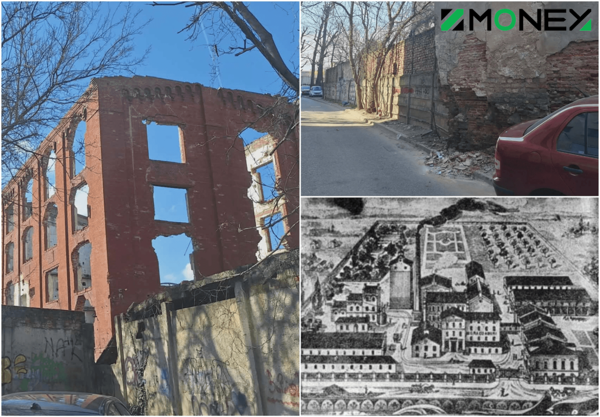 Moara lui Assan, între ruină și interese imobiliare de zeci de milioane de euro. Monument istoric lăsat să se prăbușească intenționat în plină stradă /FOTO
