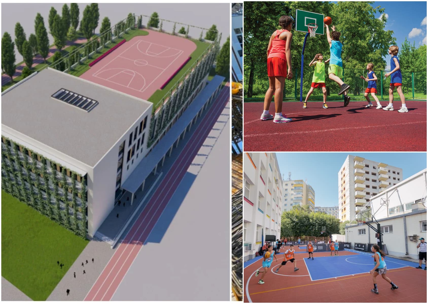 Prima școala în București cu teren de baschet pe acoperiș! Soluție în premieră în România