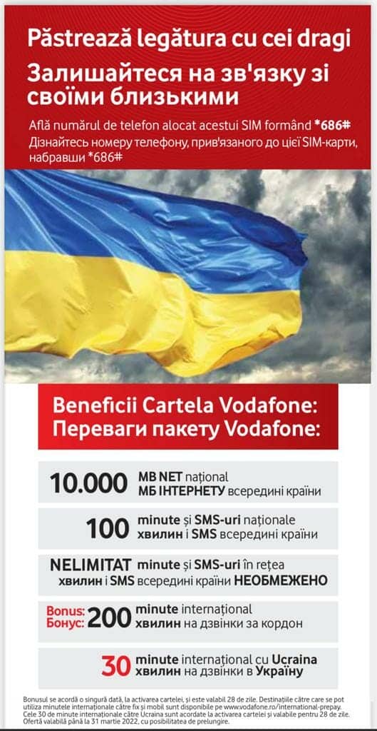 Reprezentanți ai Vodafone merg în vămi și le dau cartele celor care intră in țara