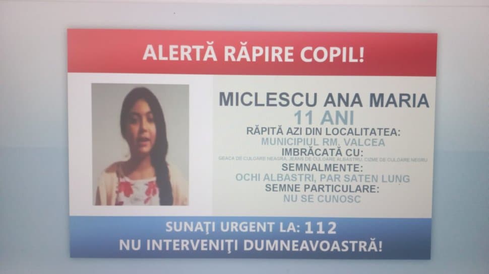 Ultima oră: Fata de 11 ani, care a fost răpită de acasă, găsită de polițiști. Anunțul Poliției