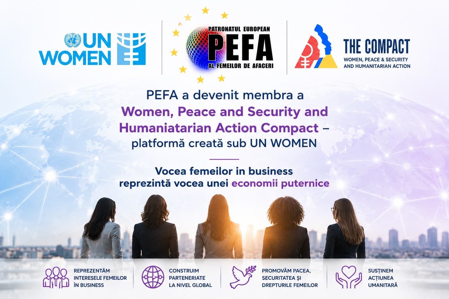 PEFA intră în rețeaua globală UN Women și devine membră a Women, Peace and Security and Humanitarian Action Compact