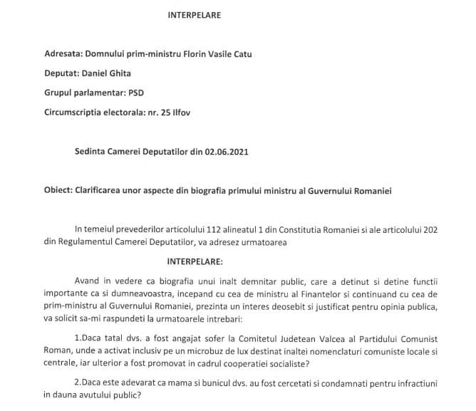 Curiozități de pesedist: Deputatul Ghiță l-a întrebat oficial pe Cîțu semnificația unor piese ale Pink Floyd