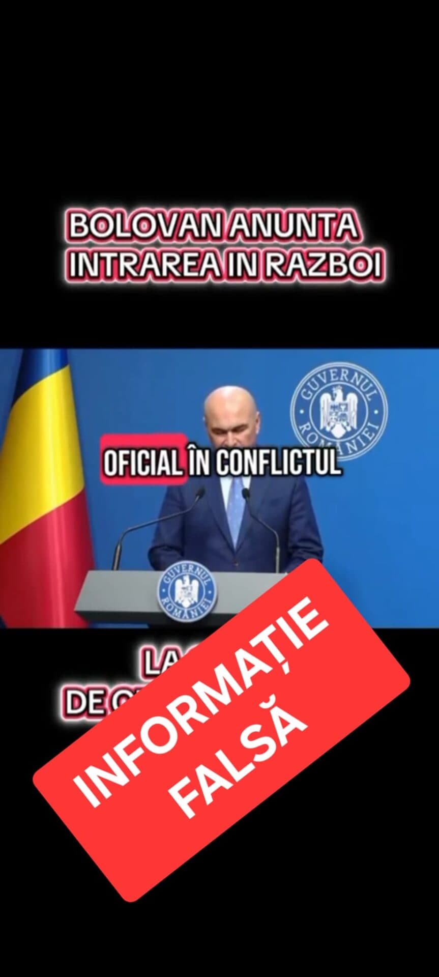 Alertă MAI. Clipuri AI false îl implică pe Ilie Bolojan într-o declarație despre război
