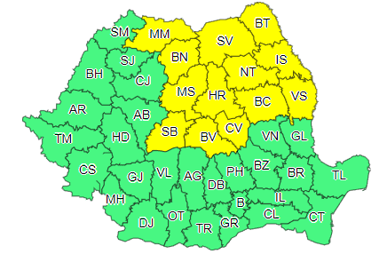 ANM anunță că vremea se răcește și mai tare. A fost emis un cod galben de ger. Harta zonelor vizate