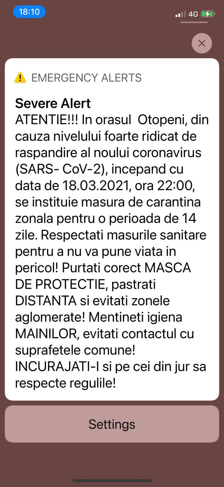 BREAKING NEWS! Otopeni intră în CARANTINĂ!