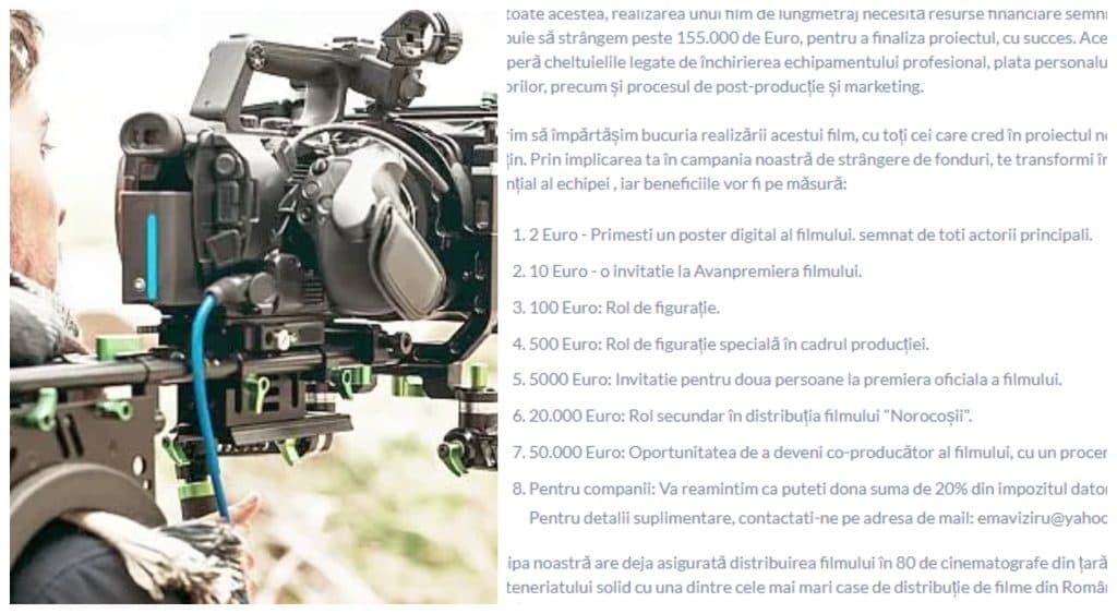 Cât te costă să-ți cumperi un rol într-un film românesc! Disperat, un cunoscut actor speră la donații de 155.000 de euro pentru a finaliza o comedie cinematografică