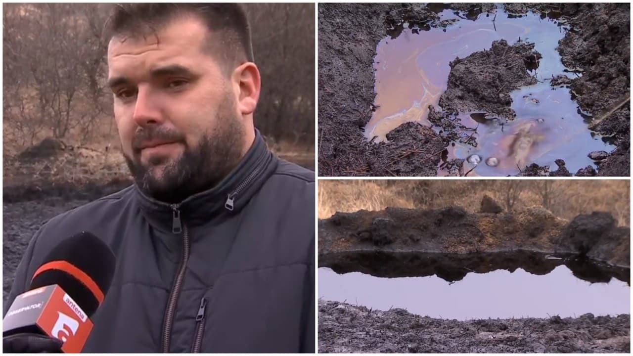 Fenomen misterios în Buzău: iese petrol din pământ. Localnicii fac naveta cu bidoanele pentru a-l aduna: "Bălteşte ţiţeiul"