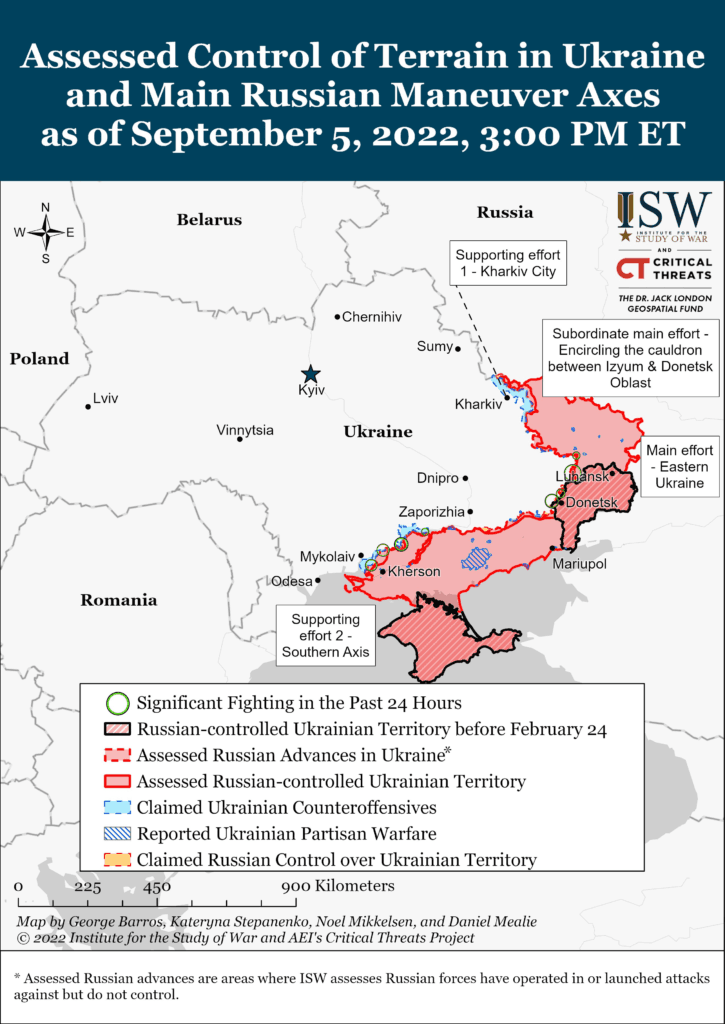 ISW: Putin critică armata rusă și laudă forțele pro-ruse din Donbas. Contraofensiva Kievului dezorganizează regimurile de ocupație