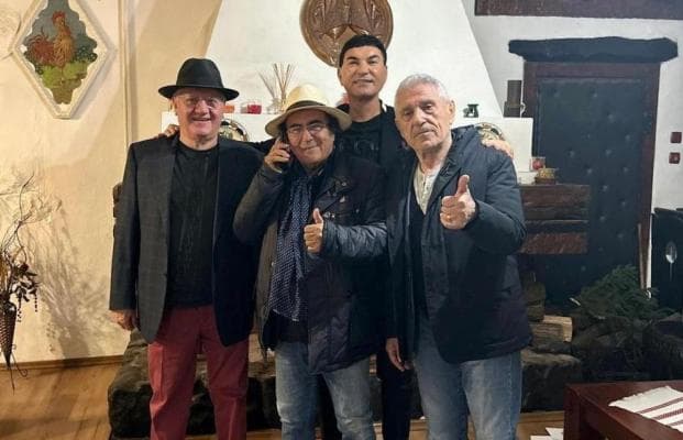 Milionarul Cristi Borcea a lăsat manelele pentru muzica lui Al Bano. A fost invitatului starului Italiei la Festivalul de la San Remo
