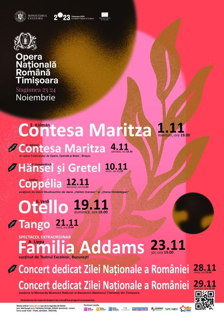 Programul spectacolelor Operei Naționale Române din Timișoara