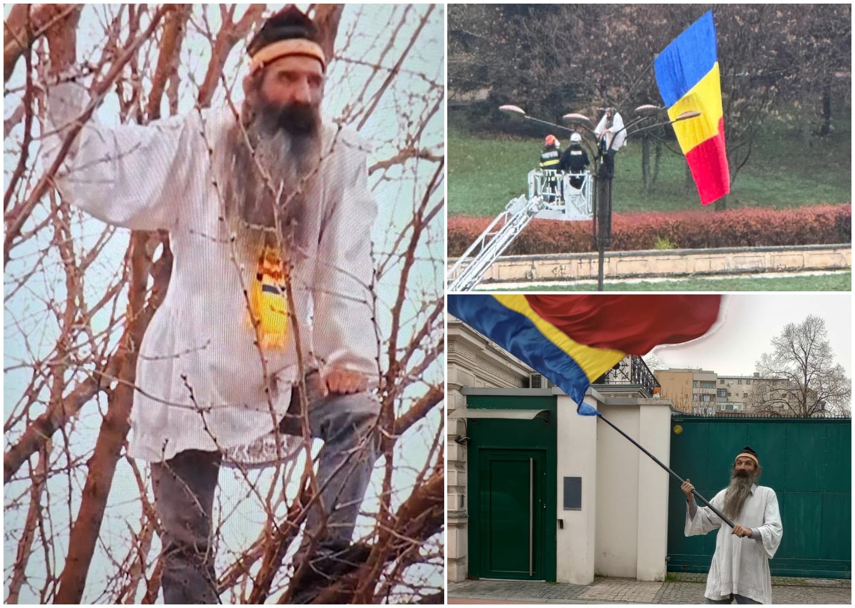 ”Stegarul dac”, arest la domiciliu după o vizită la psihiatrie. 30 de zile nu mai poate protesta decât cățărat pe propria lustră
