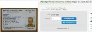 Ultimul permis de conducere al lui Radu Beligan, scos la vânzare pe un site de anunțuri