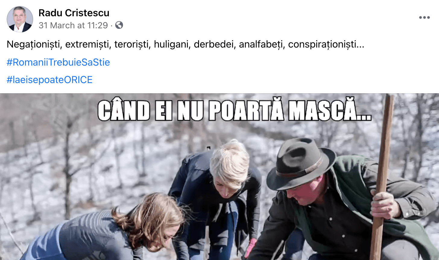 CRISTESCU de la PSD îi face ”imbecili” pe miniștrii fără mască! Și el refuză masca în Parlament