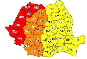ALERTĂ! Cod galben de furtuni până joi seară în jumătate din țară