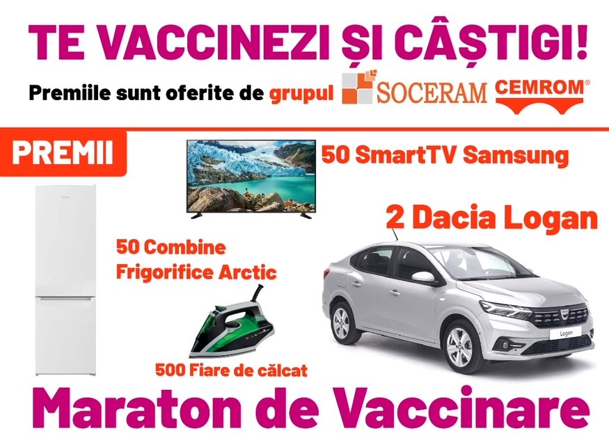 Te vaccinezi și câștigi o mașină Dacia Logan!