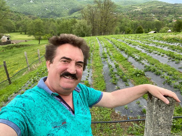 Popularul solist de folclor Petrică Mâțu Stoian s-a apucat de cultivat căpșuni