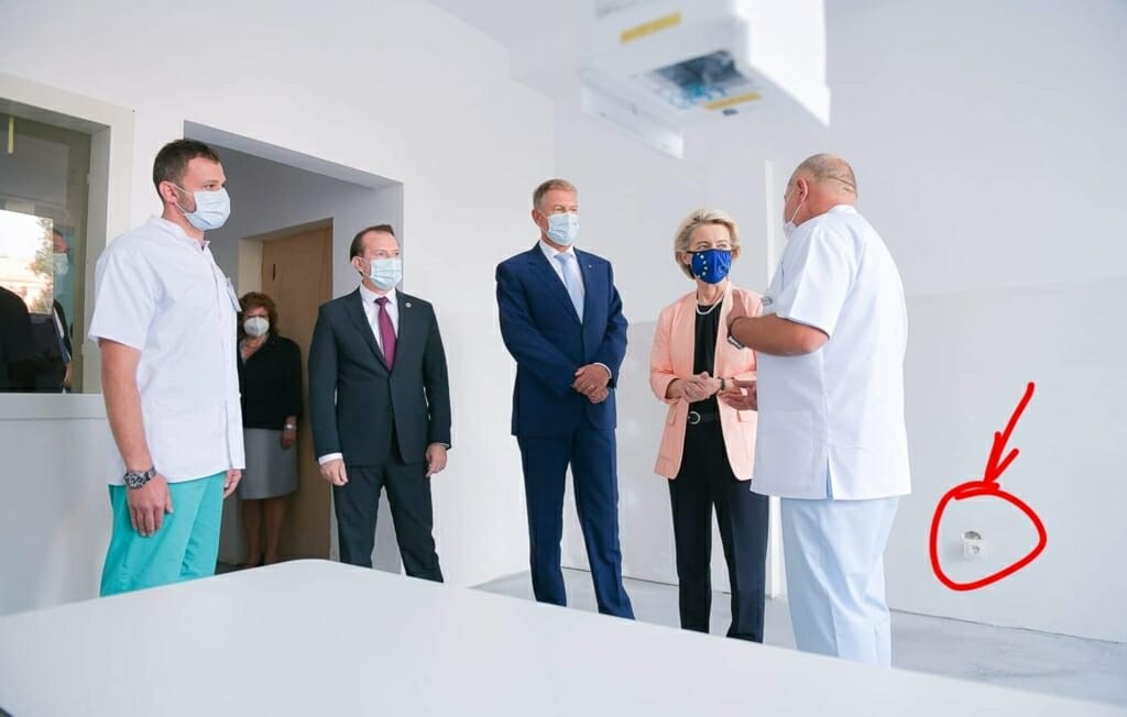 Glumele despre priza desprinsă din salonul de spital vizitat de Ursula von der Leyen: „E prevăzută în PNRR”