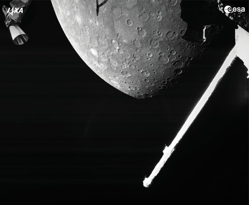 Au apărut primele imagini cu planeta Mercur surprinse de BepiColombo