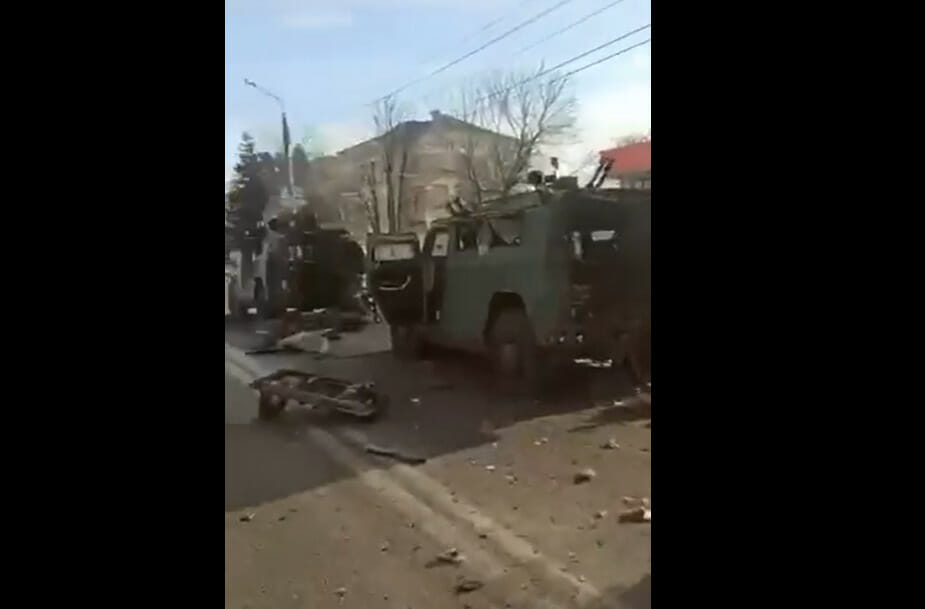 O coloană militară rusă a fost distrusă la Harkov VIDEO