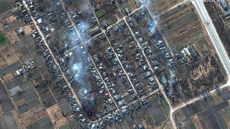 Rușii au făcut prăpăd în zonele de la nord de Kiev! Noi imagini din satelit
