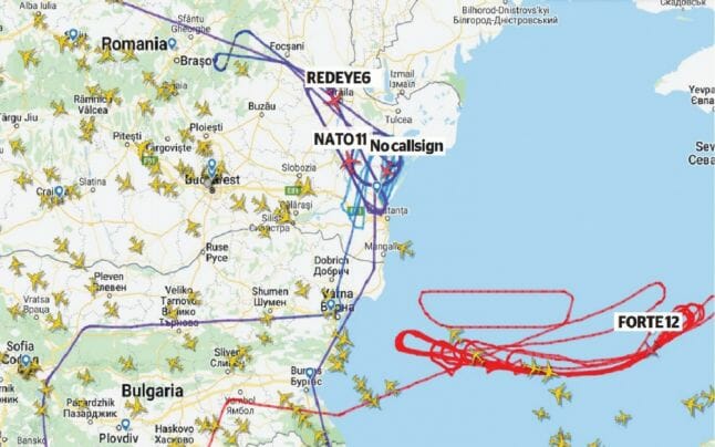 Ce avioane-spion NATO survolează România pentru a observa mişcările ruşilor