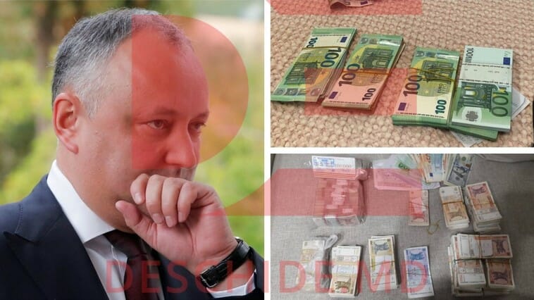 Procurorii au găsit zeci de mii de euro și aproximativ jumătate de milion de lei în casa lui Igor Dodon
