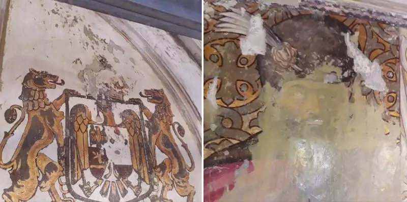 Descoperire uluitoare: Pictură cu Mihai Viteazul în mărime naturală şi stemele Regatului României