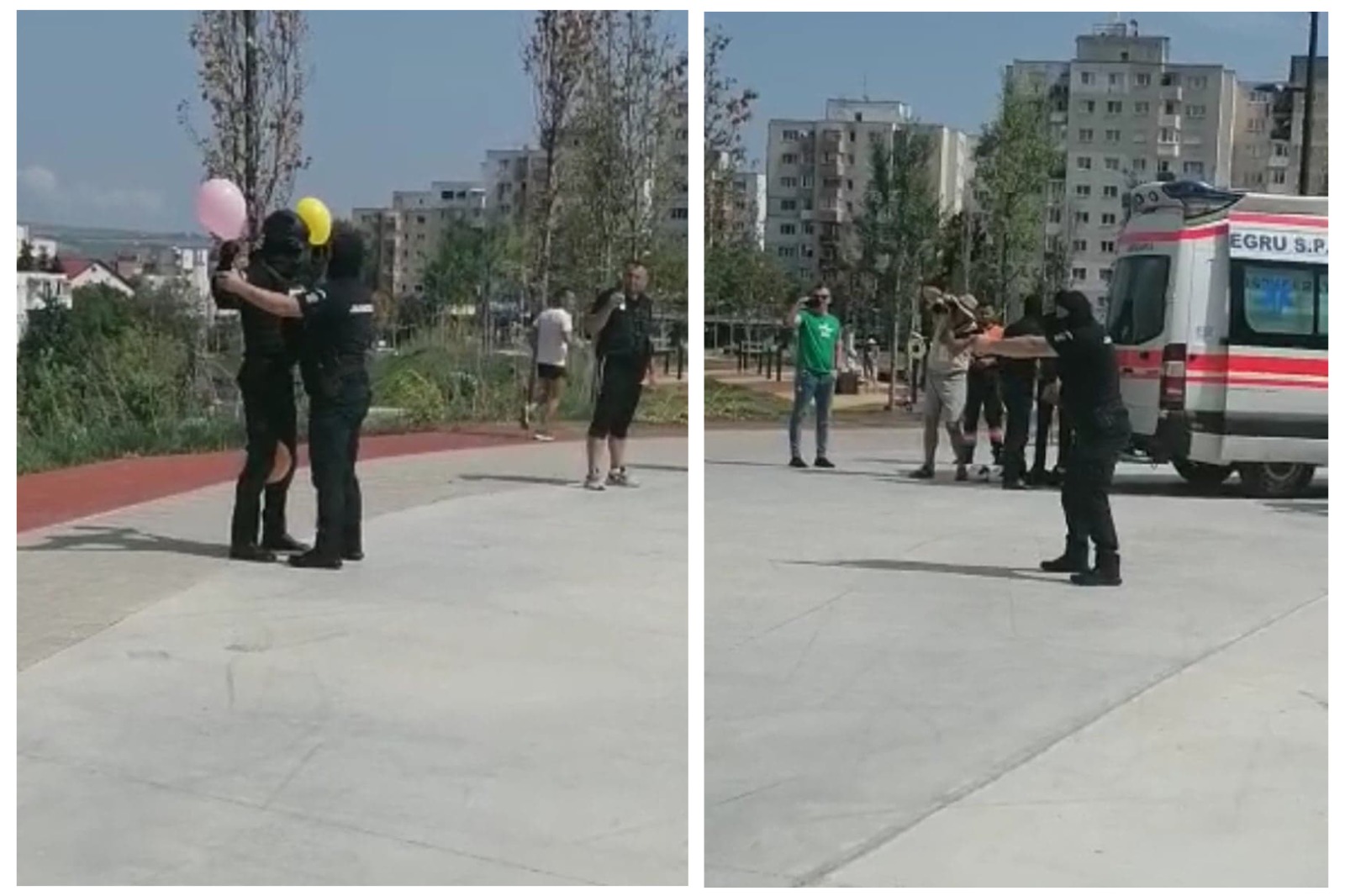 Jandarmii clujeni s-au făcut de râs la o demonstrație. N-au nimerit niște baloane de la 4 metri