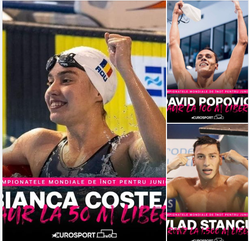 Aur pentru Bianca Costea și David Popovici, la CM de juniori din Peru! Stancu, bronz la 1.500 metri