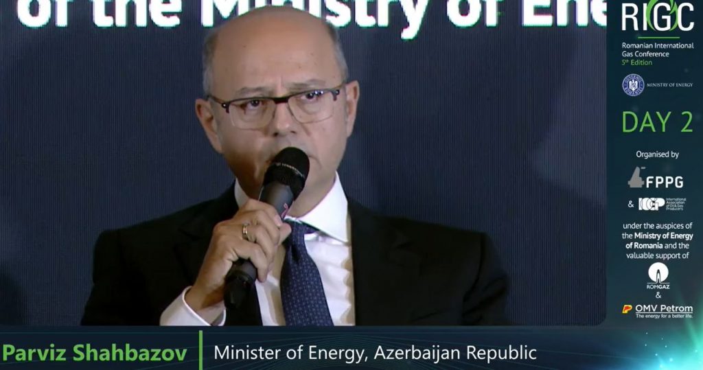 Parviz Shahbazov, ministrul energiei din Azerbaidjan, la RIGC 2022: Vom livra mai multe gaze