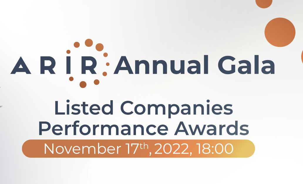 Comunicarea cu investitorii și cele mai bune rapoarte de sustenabilitate vor fi premiate la Gala ARIR în 17 noiembrie 