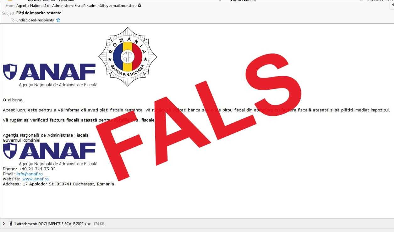 ANAF avertizează în legătură cu mesaje false transmise în numele instituţiei / Recomadările pentru contribuabili