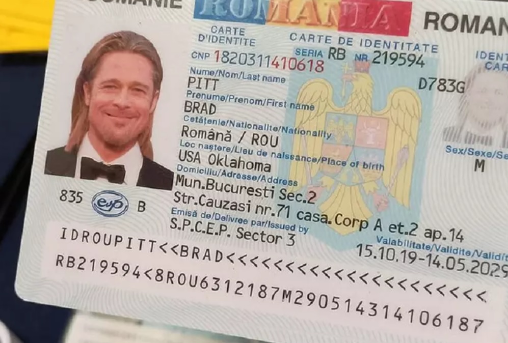 Celebrul actor american Brad Pitt are buletin de București
