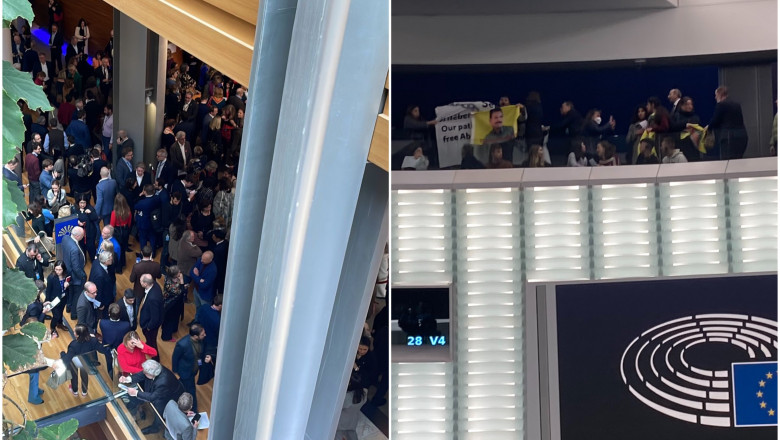Alertă de securitate la Parlamentul European, după ce un grup de kurzi a intrat în plen. Tomac: „Am fost evacuați”. VIDEO