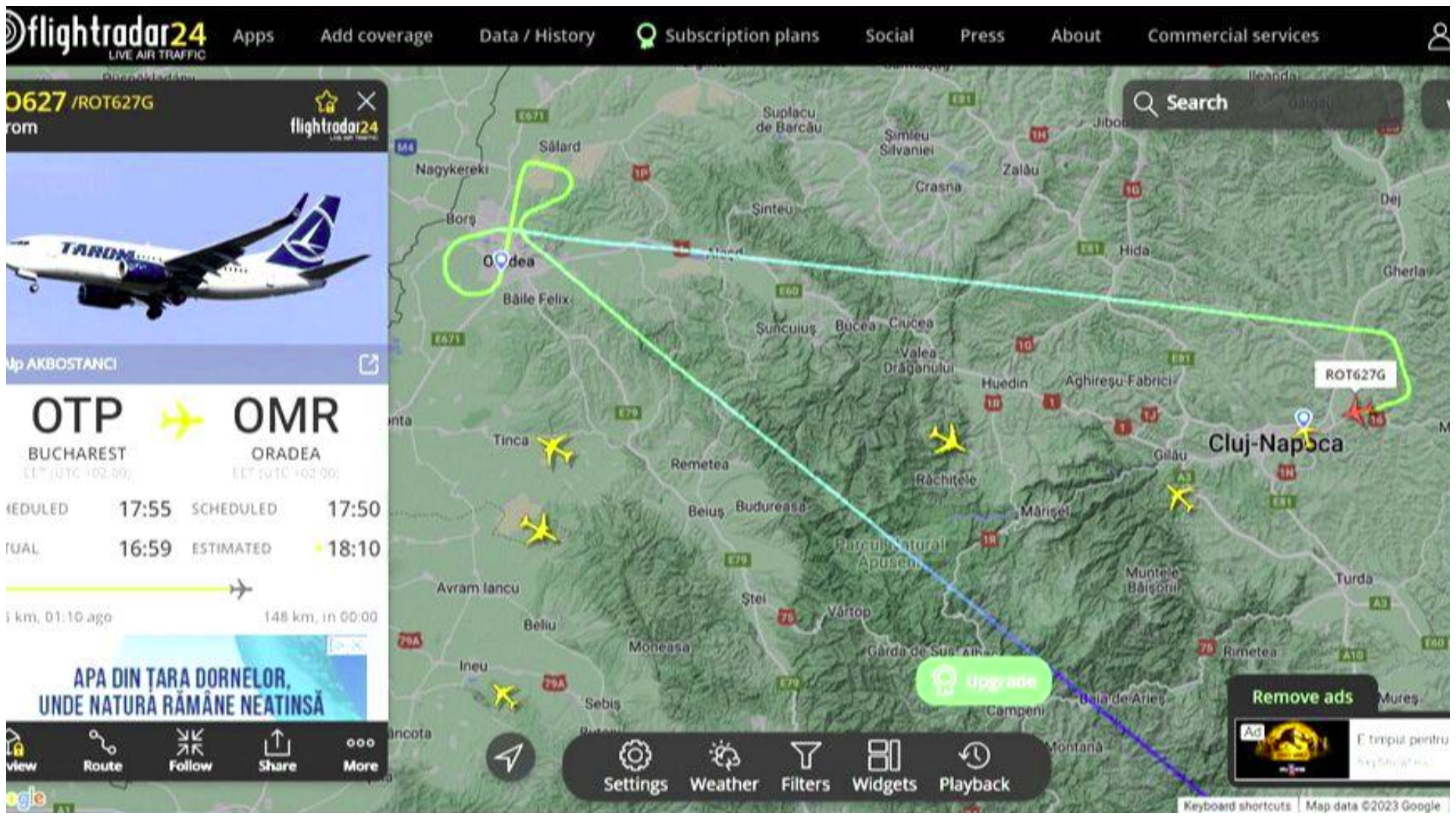 Un avion TAROM a ratat aterizarea la Oradea. Aeronava a ajuns la Cluj. Cauza incidentului